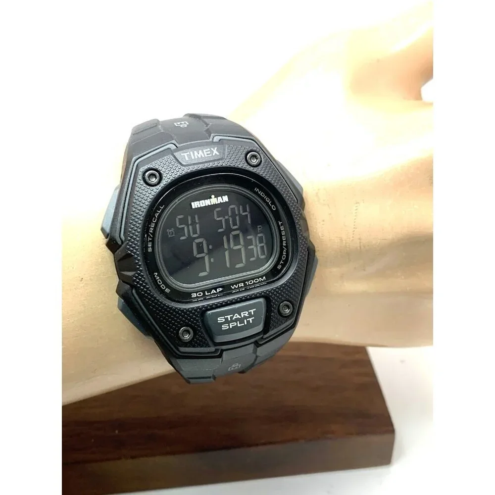 Timex Men's Watch TW5M48600 Ironman Quartz Digital Indiglo Black Rubber Band
